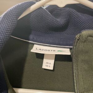 Lacoste Olive and Navy Zip-Up